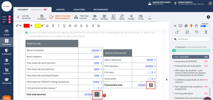 conversion montant financement